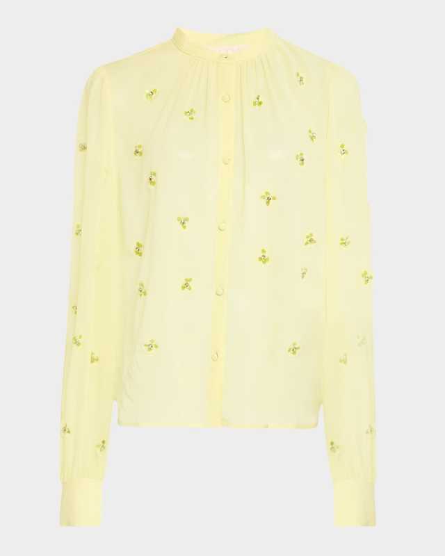 Bea Beaded Silk Blouse